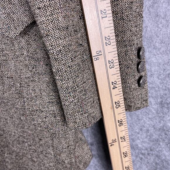 Circle S 100% Silk Tweed Western Blazer Sport Coat Mens 52R Tan Rodeo Cowboy - Picture 11 of 16